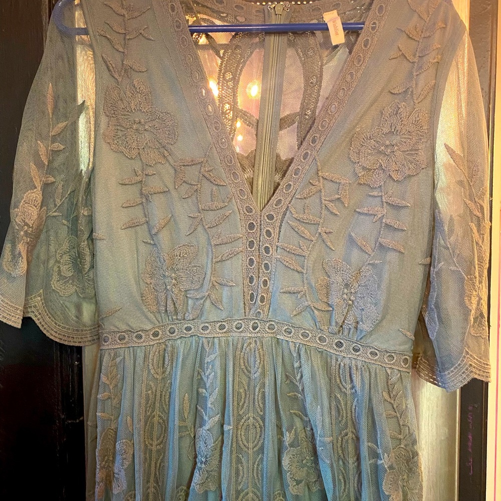 Medium Light Green dress with shorts underneath